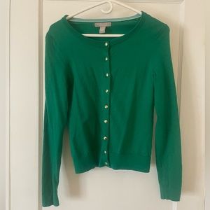 Banana Republic Emerald Green Merino Cardigan w/ Gold Buttons